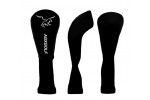  AGXGOLF Golf Club Head covers: Long Neck Set of 3 Black for Driver+3+5 Woods 